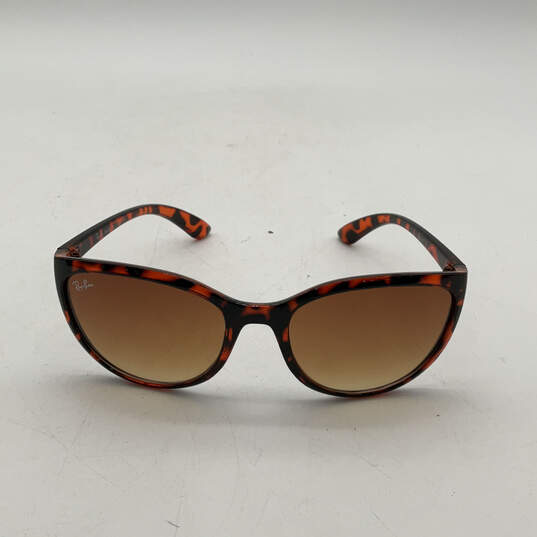 Womens RB4167 Brown Lens Orange Black Full Rim Cat Eye Sunglasses With Case image number 2
