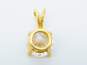 14K Yellow Gold Round Cut CZ Pendant 1.4g image number 4