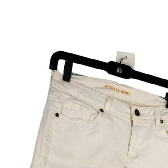 Womens White Denim Regular Fit Dark Wash Pockets Straight Leg Jeans Size 4 image number 2
