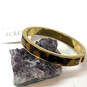 Designer J. Crew Gold-Tone Silver Fashionable Tortoise Bangle Bracelet image number 1