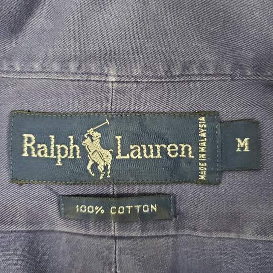 Polo Ralph Lauren MN's 100% Cotton Blue Short Sleeve Shirt Size MM image number 3