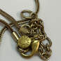 Designer J. Crew Gold-Tone Clear Crystal Cut Stone Linked Pendant Necklace image number 4