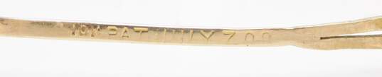 Vintage 10K Gold Etched Filigree Hinged Bangle Bracelet For Repair 7.0g image number 6