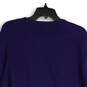 Mens Blue Knitted Long Sleeve Crew Neck Pullover Sweater Size Medium image number 4