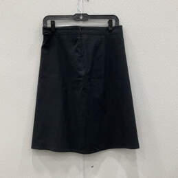 Womens Black Knee Length Regular Fit Back Zip A-Line Skirt Size 44