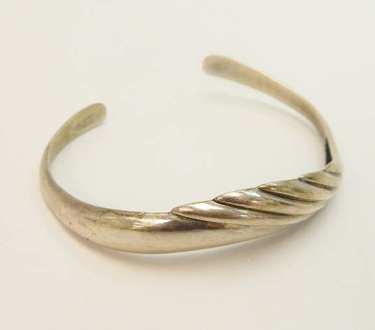 Artisan Sterling Silver Modernist Rippled Cuff Bracelet 16.2g image number 3