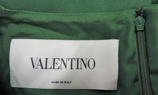 Valentino Emerald Green Lace Embroidered Cotton Sheath Dress Size 4 W/COA image number 6