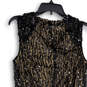Womens Black Sequin Cowl Neck Sleeveless Tie Waist Sheath Dress Size 10 image number 4