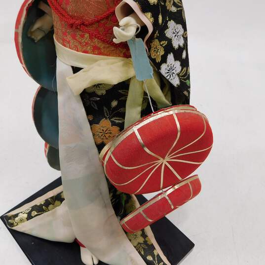 VNTG Japanese Bijin Geisha Courtesan Silk Folk Doll Showa Period image number 9