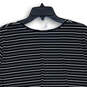 Womens Black White Striped Round Neck Short Sleeve Pullover T-Shirt Size 1X image number 4