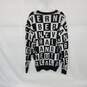Zara Black & White Cotton Blend Sweater WM Size XL image number 2