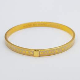 Marc Jacobs Gold - Tone Enamel 2 1/2 Diameter Bangle Bracelet 18.1g