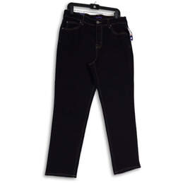 NWT Womens Blue Denim Dark Wash Stretch Straight Leg Jeans Size 12
