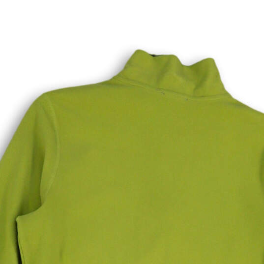Buy the Womens Green 1/4 Zip Mock Neck Long Sleeve Fleece Jacket Size Medium