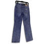 NWT Womens Blue Mid Ris Distressed Pockets Denim Straight Jeans Size 26X32 image number 2