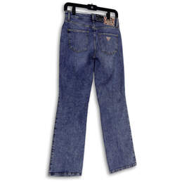 NWT Womens Blue Mid Ris Distressed Pockets Denim Straight Jeans Size 26X32 alternative image
