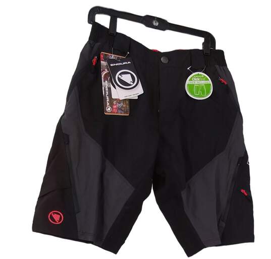 NWT Mens Black Pockets Clickfast Activewear Cycling Shorts Size Medium image number 1