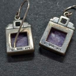 Bundle of 3 Sterling Silver Purple Stoned Earrings alternative image