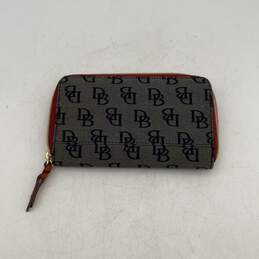 Dooney & Bourke Womens Brown Red Signature Print Inner Pockets Zip Around Wallet alternative image