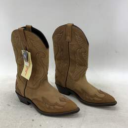 NWT Masterson Mens RB889 Light Brown Leather Pull-On Cowboy Western Boots Sz 10D alternative image