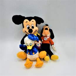 Vntg Lot Of  California Toys Disney Mickey Mouse Goofy Donald Duck Plush Toys