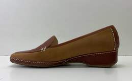 Brunos Firenze Shoes Tan Brown Suede Leather Loafers Shoes Women's Size 38 alternative image