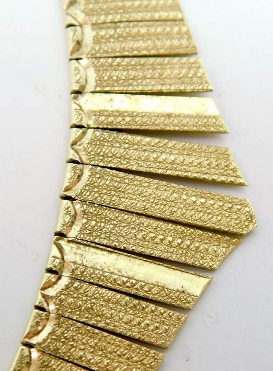 14K Gold Vintage Etched Collar Necklace 28.6g image number 3