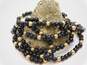 14K Yellow Gold & Onyx Beaded Necklace 16.3g image number 3
