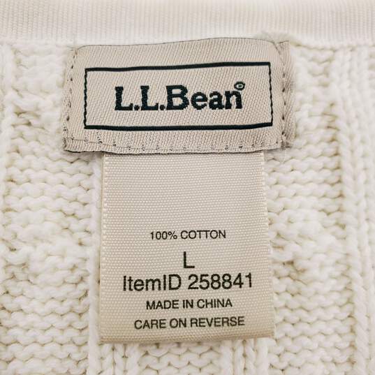 L.L. Bean Men White Sweater L image number 3