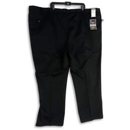 NWT Mens Black Comfort Waist Classic Fit Straight Leg Dress Pants Sz 58X32 alternative image