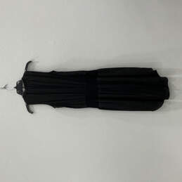 NWT Womens Black Tie Neck Sleeveless Smocked A-Line Dress Size Small alternative image
