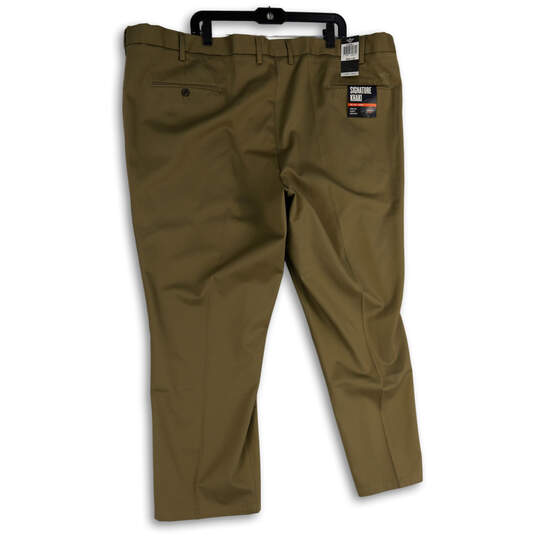 NWT Mens Brown Pleated Straight Leg Signature Khaki Pants Size 50x30 image number 3