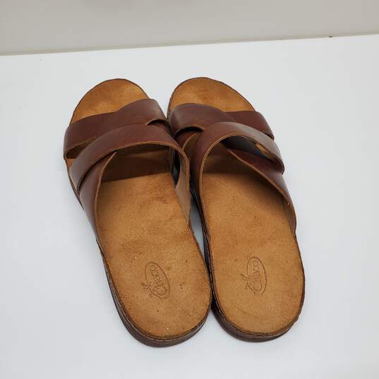 Chaco Wayfarer Leather Slide Sandal - Toffee Women's Size 9 image number 2