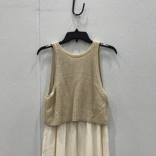 Moth Womens Beige White Sleeveless Pullover Fit And Flare Dress Size Small image number 2
