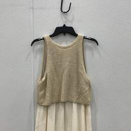 Moth Womens Beige White Sleeveless Pullover Fit And Flare Dress Size Small alternative image