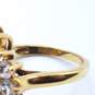 Vintage Karis Gold Tone Ring W/ Art Glass & Clear Spinel image number 5
