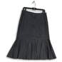 NWT J. Crew Womens Charcoal Gray Ruffle Hem Back Zip A-Line Skirt Size 12 image number 2