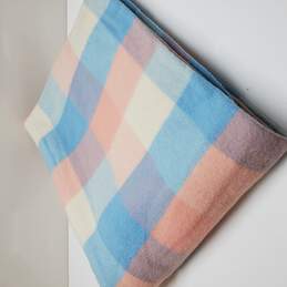 Laconia Pure New Wool Australian Multi-colored Stripe Blanket 85x70in alternative image
