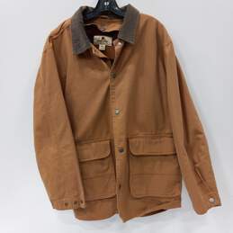 Men's Brown Woolrich Wool-Lined Button-Up Jacket (Size M)
