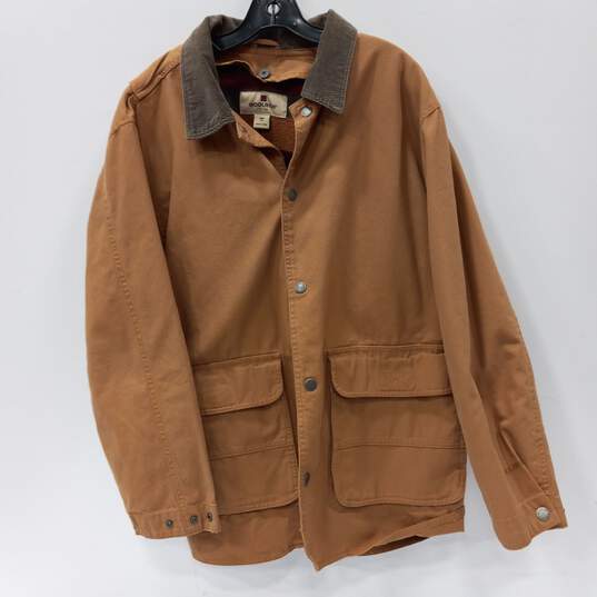 Men's Brown Woolrich Wool-Lined Button-Up Jacket (Size M) image number 1