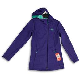 NWT The North Face Womens Haldee Raschel Purple Blue Hooded Parka Jacket Size S
