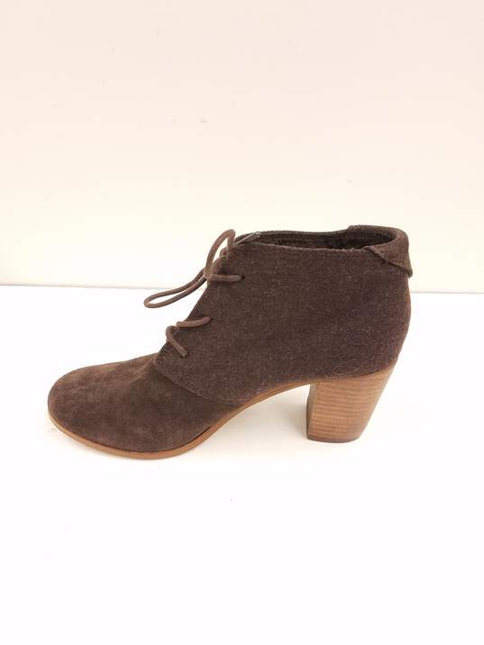 Toms Shoes Lunata Suede Ankle Boots Dark Brown 9 image number 1