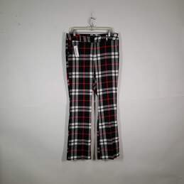 NWT Women Plaid Slash Pocket Straight Leg Dress Pants Size 12