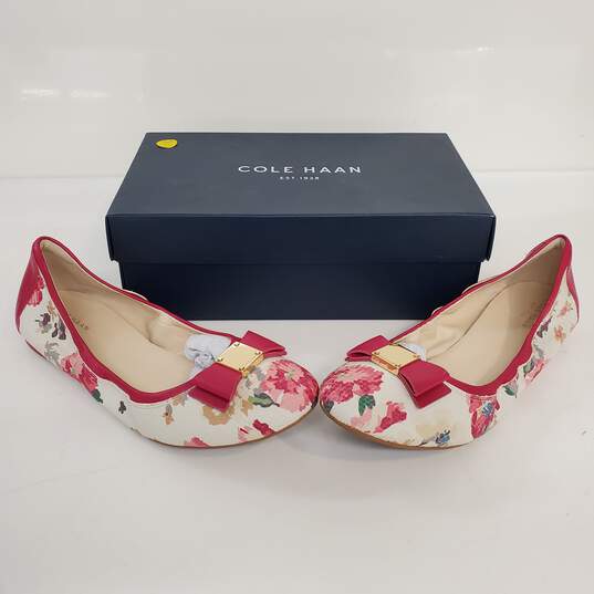 Cole Haan Floral Tali Bow Ballet Shoes W/Box Women's Size 10B image number 1