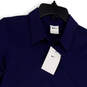 NWT Womens Blue Collared Short Sleeve Button Front Polo Shirt Size Small image number 3