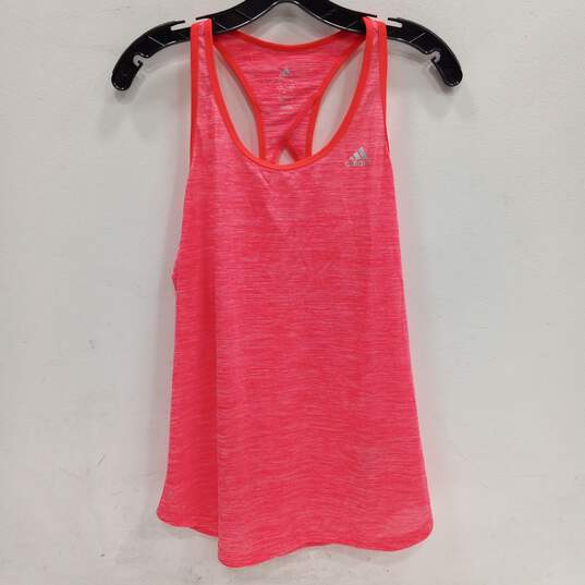 Adidas Women's Pink Heather Climalite Activewear Workout Tank Top Size L image number 1