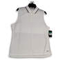 NWT Womens White Sleeveless Collared Side Slit Golf Polo Shirt Size X-Large image number 1