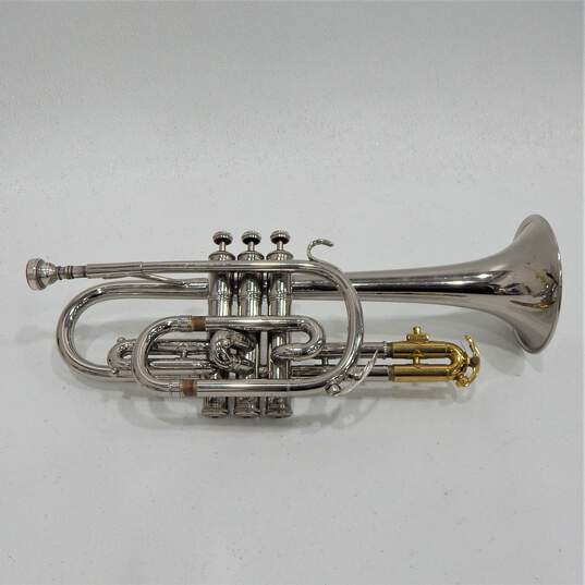 King Brand Tempo Model B Flat Cornet w/ Case and Mouthpiece image number 2