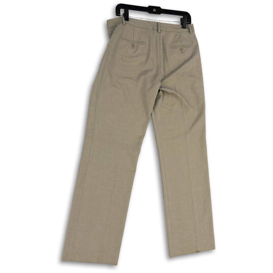 Womens Gray Flat Front Slash Pocket Straight Leg Formal Dress Pants Size 10 image number 2