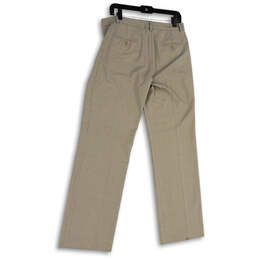 Womens Gray Flat Front Slash Pocket Straight Leg Formal Dress Pants Size 10 alternative image
